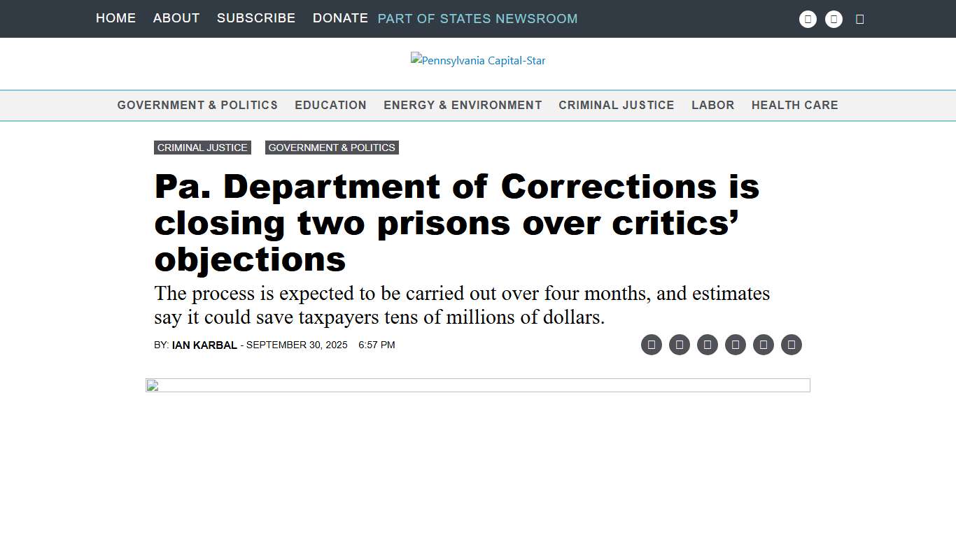 Pa. Department of Corrections is closing two prisons over critics’ objections • Pennsylvania Capital-Star