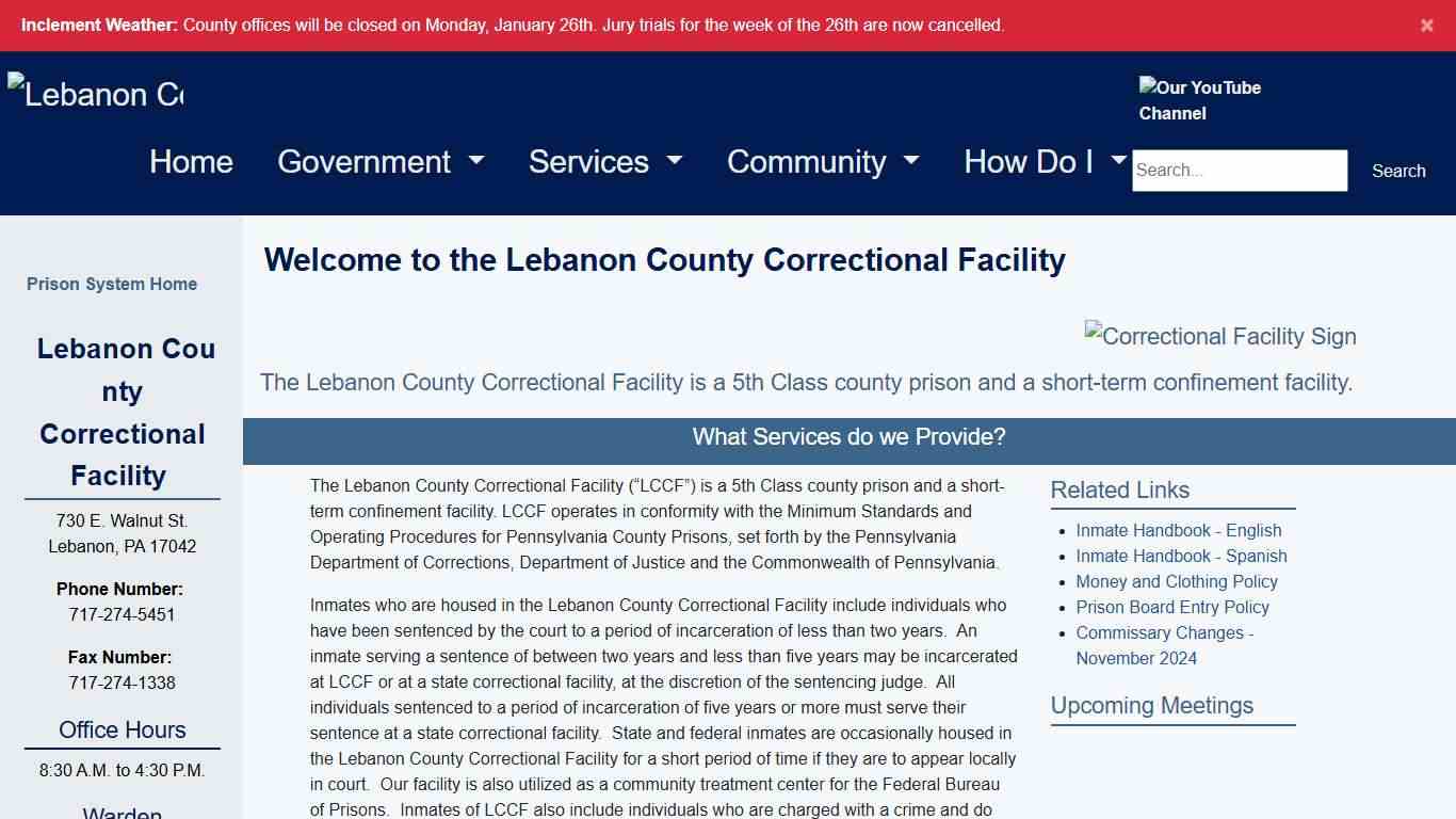 Lebanon County - Prison System